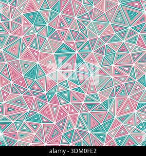 Abstract template background. Compact triangle size. Multiple repeated inner triangles. Multicolored style. Repeatable pattern. Elegant vector tiles. Stock Vector