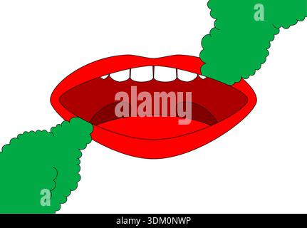 illustration of a mouth smells bad Stock Vector