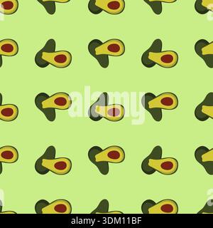 Seamless pattern with avocado. flat design textile, greeting card, poster, wrapping paper designs Stock Vector