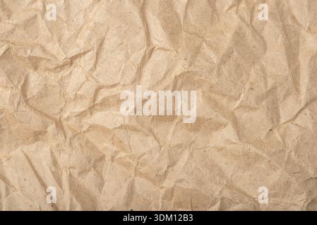 The texture of crumpled craft paper Stock Photo