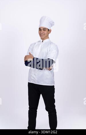 Chef in white uniform looking at camera with confidence Stock Photo
