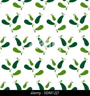 Seamless Pattern with Avocado Fruits Design Stock Vector