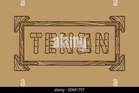 Decorative rectangular label with ornate border corners and the word tender in a vintage style Stock Vector