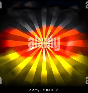 Abstract flag of germany background with sun rays for creative design. Grunge abstract background. German patriotic vector, template. Watercolor Stock Vector