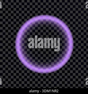 Vibrant Purple Glowing Circular Halo Effect with Transparent Background for Creative Visuals Stock Vector