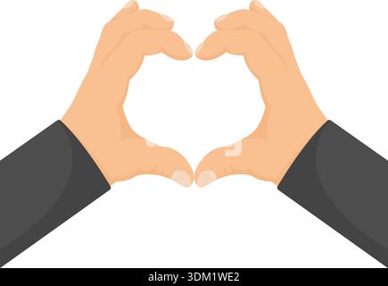Hands making heart shape gesture isolated on transparent background Stock Vector
