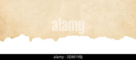 Piece of Burned Torn Edge Paper Isolated on White Background Stock Photo
