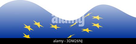 EU flag banner, transparent European Union flag background, Europe waving flag border with transparency gradient, European frame Stock Vector