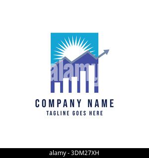Modern Vector Logo Featuring An Upward Financial Chart And Arrow Symbolizing Business Growth And Success. Stock Vector