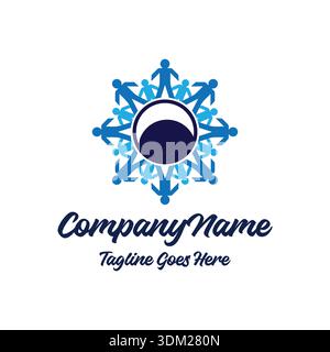 Community People Group Network Logo Symbolizing Social Connectivity Partnership And Solutions Stock Vector