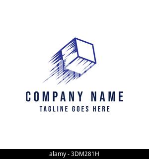 Fast Delivery Speed Box Logistics Logo Symbolizing Rapid Service And Business Solution Stock Vector