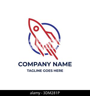 Rocket Launch Business Startup Company Growth Logo Representing Speed Innovation And Success Solution Stock Vector