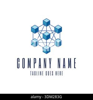 Technology Data Network Connections Blockchain Icon Business Solution Stock Vector