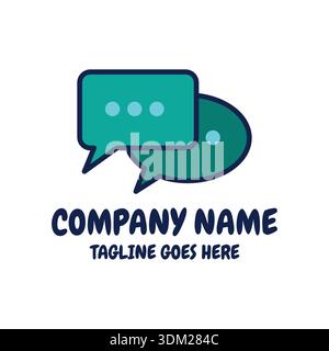 Online Communication Dialogue Logo Symbolizing Connection Social Media Marketing Solution With Chat Bubble Stock Vector