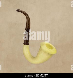 Retro styled image of an ancient smoke pipe Stock Photo