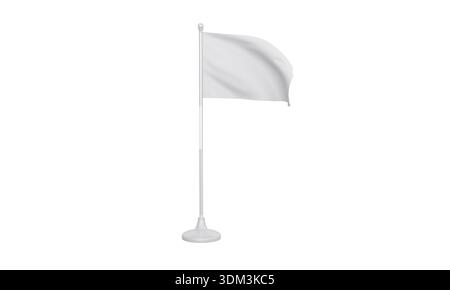White flag on pole Stock Photo