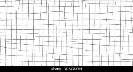 Intersecting lines minimalist background. Geometric monochrome criss cross seamless pattern. Black strokes of charcoal. Abstract grunge vector texture Stock Vector