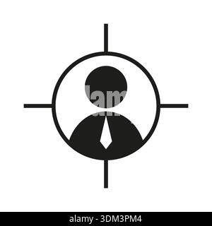 Targeted audience icon. Customer focus Vector. Human goal symbol. Professional marketing strategy vision. EPS 10. Stock Vector