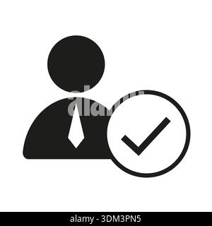 Verified user icon. Approved profile Vector. Account validation symbol. Professional person security process. EPS 10. Stock Vector