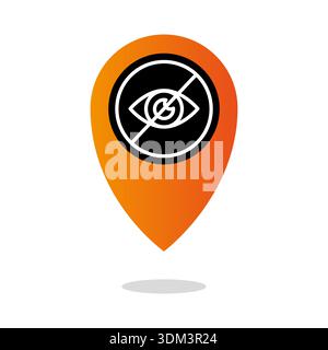 Vision 62 prohibition. Sophisticated visibility illustration. Extraordinary orange Vector. Professional monochromatic backgrounds. EPS 10. Stock Vector