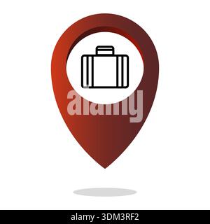 Passenger baggages Vector. Professional suitcase locations. Passengers briefcase points. Professional suitcases markers. EPS 10. Stock Vector