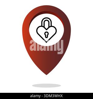 Traditional hearts Vector. Relationships lockers locations. Passionate padlockings points. Safeties protection markers. EPS 10. Stock Vector