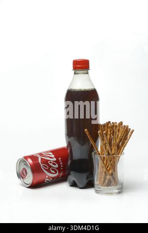 Pretzel sticks and cola Stock Photo