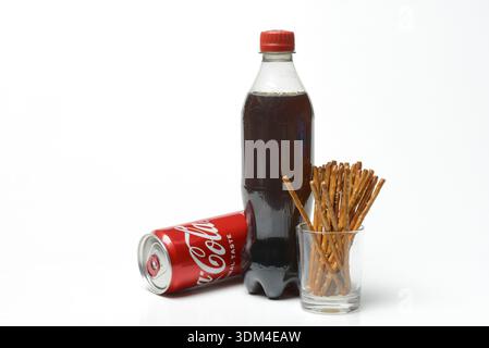 Pretzel sticks and cola Stock Photo