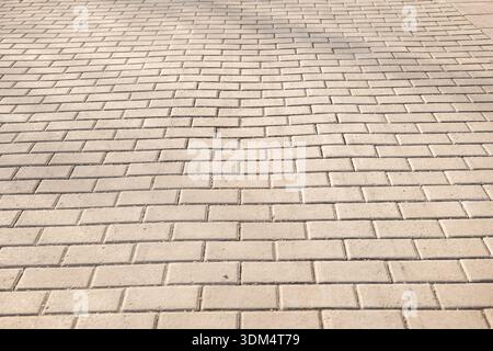 Paved sidewalk with pedestrian bricks forming an outdoor urban walking path Stock Photo