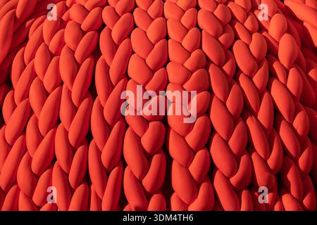 Braided chunky knit pattern creating a warm cozy vibrant textile surface Stock Photo