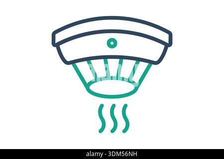 Smoke detector icon. line icon style. icon related to warning. work safety elements vector illustration Stock Vector