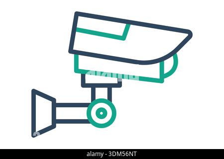 Surveillance icon. line icon style. icon related to work safety. CCTV elements vector illustration Stock Vector