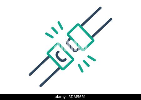 Safety belt icon. line icon style. icon related to work safety. work safety elements vector illustration Stock Vector