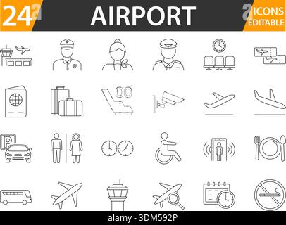 Airport icon set Stock Vector Image & Art - Alamy