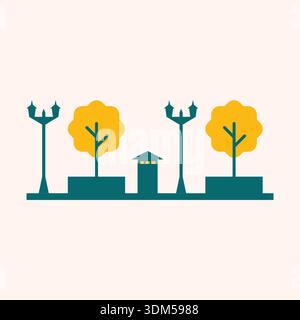 Public park icon design. Flat design vector illustration Stock Vector