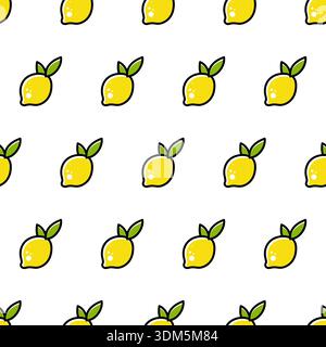 Lemon Seamless Pattern Design. Lemon Fruits Background Vector Stock Vector