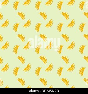 lemon slices seamless pattern on soft color background Vector Stock Vector