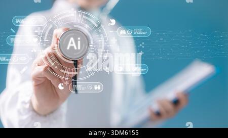 AI in Healthcare, Revolutionizing Medical Diagnostics and Patient Care. ai, healthcare, medical technology, diagnostics, patient care, artificial inte Stock Photo