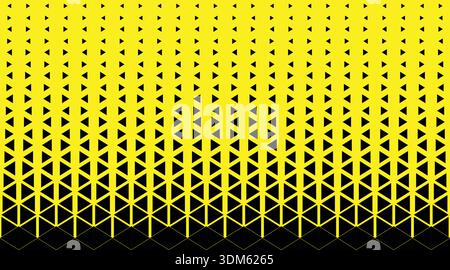 Abstract seamless black triangle grid on yellow background design stock illustration Stock Vector