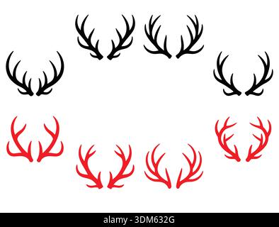 Set of antlers vector illustration Stock Vector