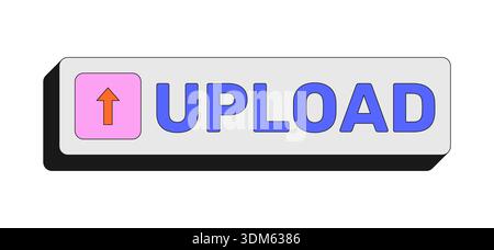 Upload rectangular UI web button Stock Vector