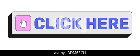Click here rectangular UI web button Stock Vector