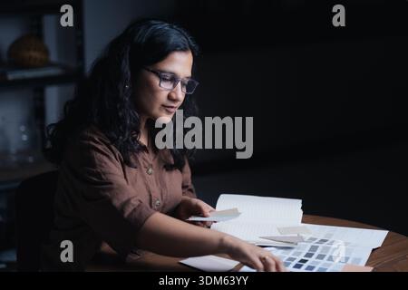 Female professional working at office desk productivity concept Stock Photo