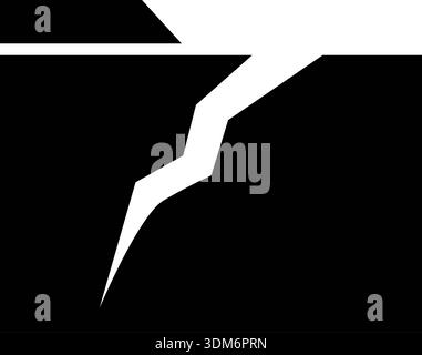 Breach Icon Representing Data Leak, Structural Crack, or Digital Disruption Stock Vector