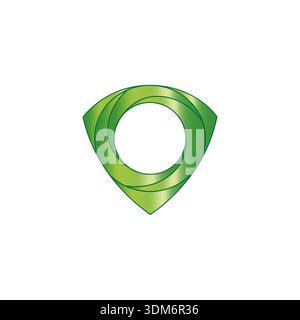 Abstract evergreen tree. Green pine Vector. Geometric triangle forest. Christmas spruce symbol. Stock Vector
