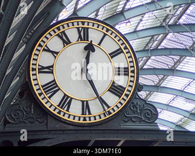 Clock on Kings Cross Platform 8 Stock Photo