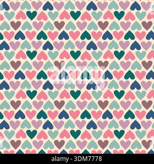 Pastel Multicolor Hearts Seamless Pattern Vector.eps Stock Vector