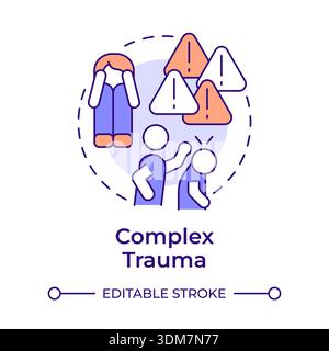 Complex trauma multi color concept icon Stock Vector