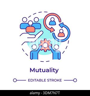 Mutuality multi color concept icon Stock Vector