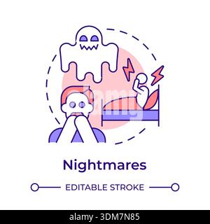 Nightmares multi color concept icon Stock Vector